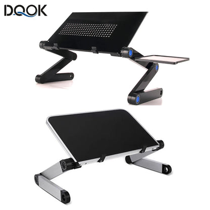Adjustable Laptop Desk Stand Portable Aluminum Ergonomic Lapdesk For TV Bed Sofa PC Notebook Table Desk Stand With Mouse Pad A&S Collection