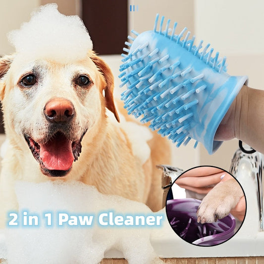 2 In 1 Dog Paw Cleaner Cup Soft Pet Dog Foot Cleaning Washer Brush Cup Portable Pet Foot Washer Paw Clean Brush Foot Cleaning Bucket Pet Products A&S Collection