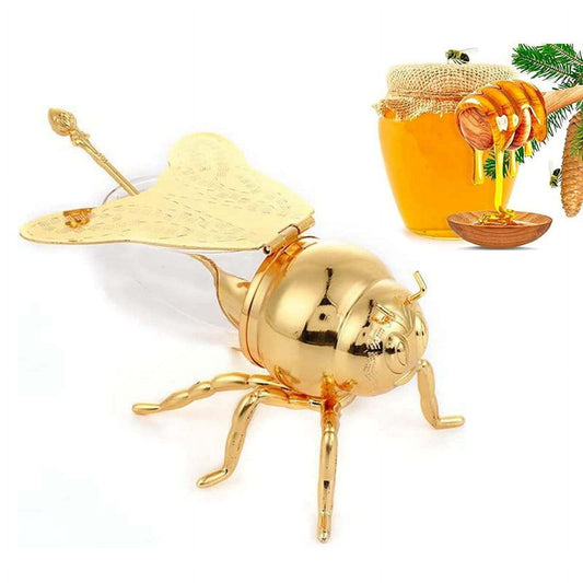 Bee Shaped Honey Jar with Spoon: Versatile Novelty Container for Condiments and Oil – Perfect for Kitchen, Festive Parties, and Everyday Use A&S Collection