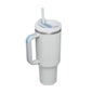 40 Oz Tumbler With Handle Straw Insulated, Stainless Steel Spill Proof Vacuum Coffee Cup Tumbler With Lid Tapered Mug Gifts For Valentine Lover Suitable For Car Gym Office Travel A&S Collection