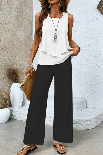 "Sleeveless Vest Pant Suit CJ