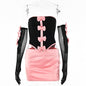 Foreign trade European and American women's two-piece binding backless skirt irregular dress bow suit sexy hollowed out short skirt A&S Collection