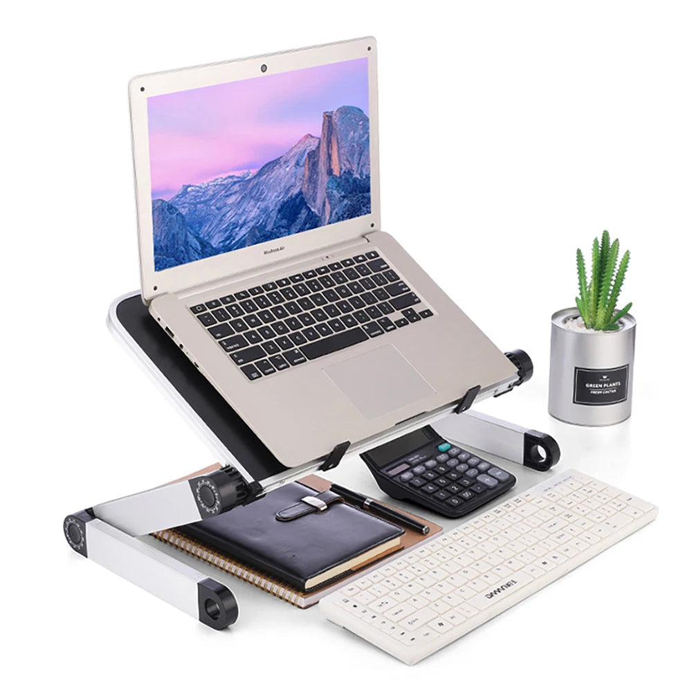 Adjustable Laptop Desk Stand Portable Aluminum Ergonomic Lapdesk For TV Bed Sofa PC Notebook Table Desk Stand With Mouse Pad A&S Collection