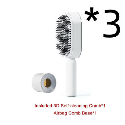 Self Cleaning Hair Brush For Women One-key Cleaning Hair Loss Airbag Massage Scalp Comb Anti-Static Hairbrush CJ