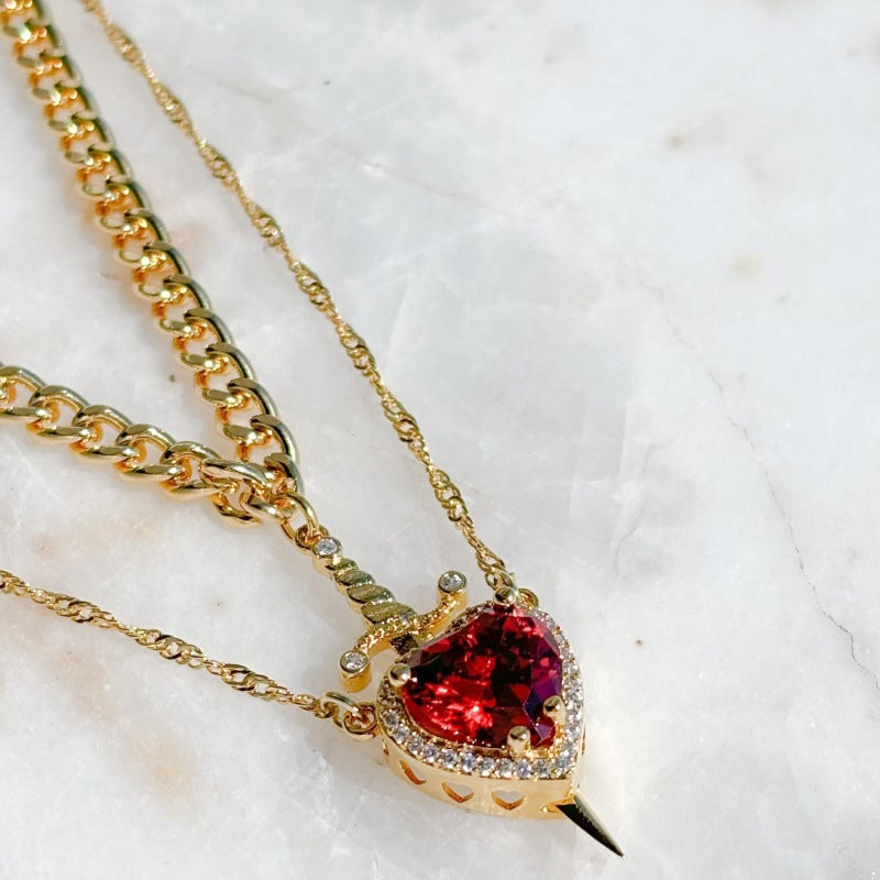 One arrow piercing couple pendant A&S Collection