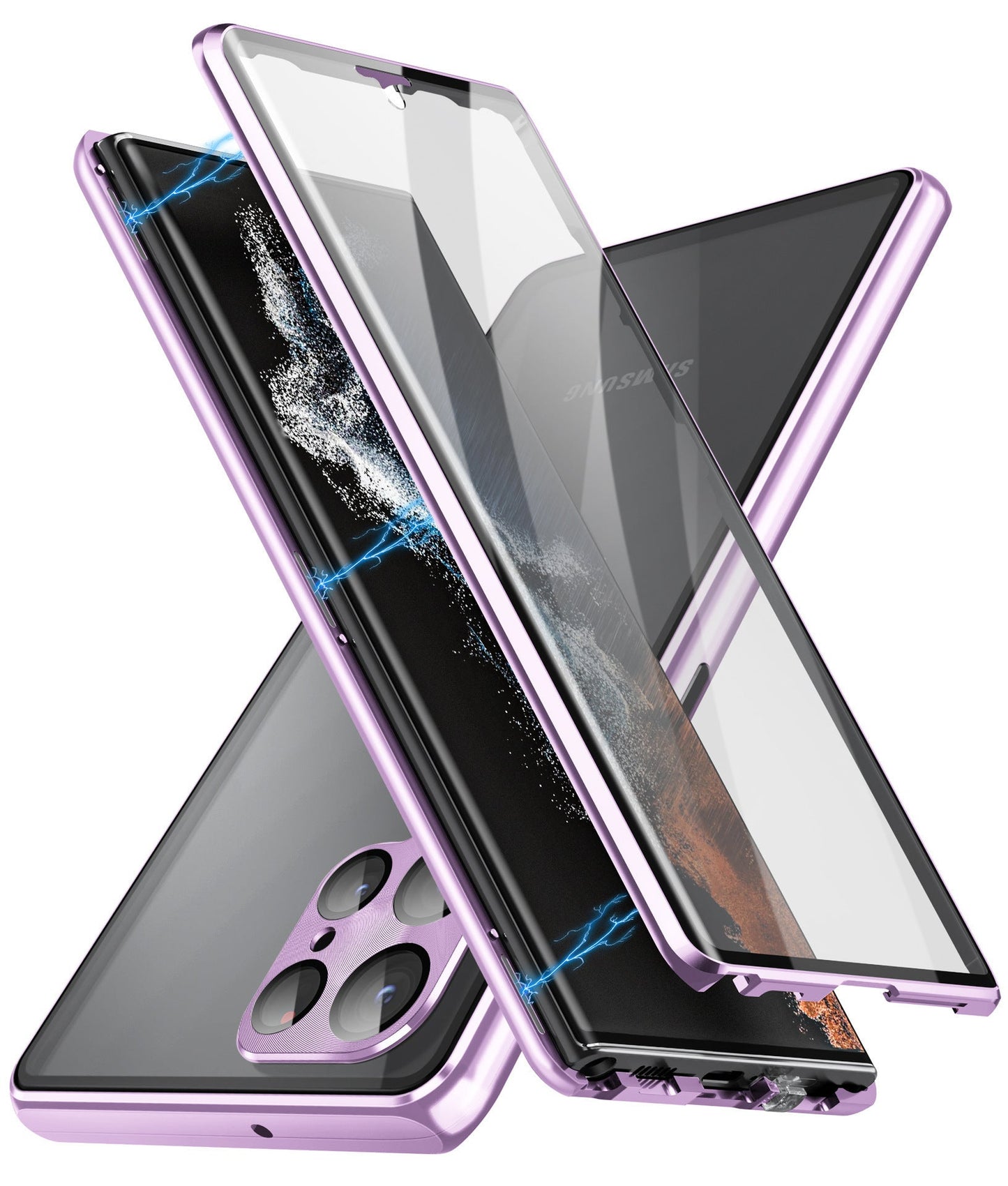 Applicable To S24Ultra Peep-proof Magnetic Mirror Universal Magnetic King Phone Case.
