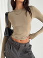 Women's Long Sleeved T-Shirt Spring And Autumn Solid Color Slim Fit Pullover Women's Basic T-Shirt Y2k Clothes Street Wear A&S Collection