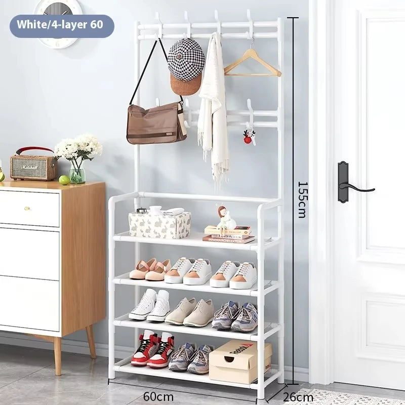 Clothes Hat Hangers Shoe Rack Multi-ayer Shoe Rack Simple Floor Shoes and Hat Racks Load-bearing Living Room Organizer Shelf A&S Collection