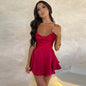 Elegant Satin Suspender Dress with Lace-Up Back - Perfect for Chic and Sexy Looks! CJ