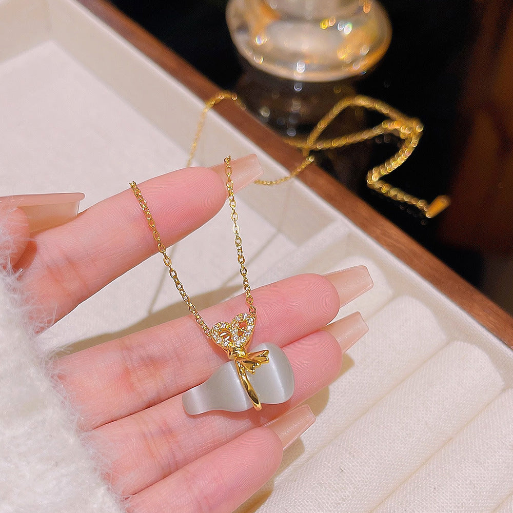 Fashion Titanium Steel Necklace - Light Luxury Design with Advanced Sense for Unique Style CJ