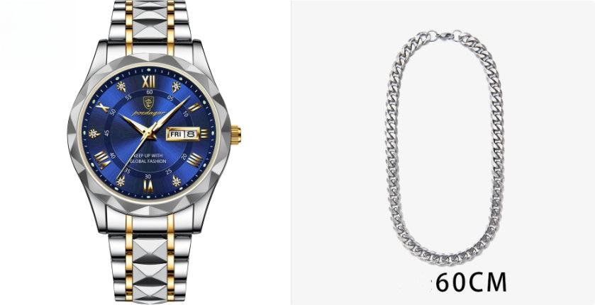 Men's Waterproof Double Calendar Luminous Quartz Watch A&S Collection