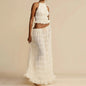 2pcs Women's Dress Suit Sexy Sleeveless Backless Cropped Halter Top And Pleated Long Skirt Beach Clothing A&S Collection