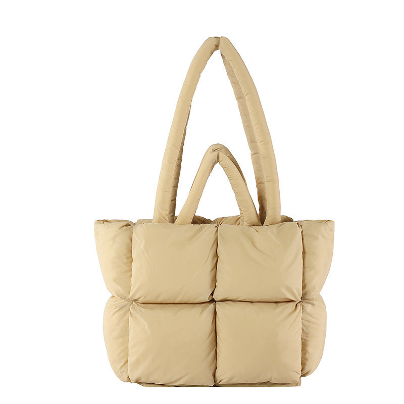 New Tote bag Puffer bag Quilted Bag women's large capacity soft advanced feeling filled cotton bag foreign style all underarm shoulder bag A&S Collection