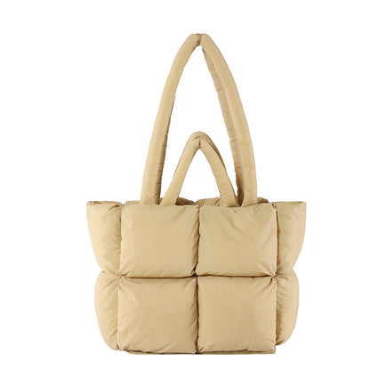New Tote bag Puffer bag Quilted Bag women's large capacity soft advanced feeling filled cotton bag foreign style all underarm shoulder bag A&S Collection