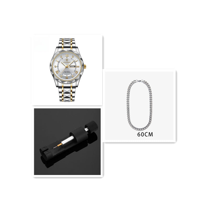 Men's Waterproof Double Calendar Luminous Quartz Watch A&S Collection