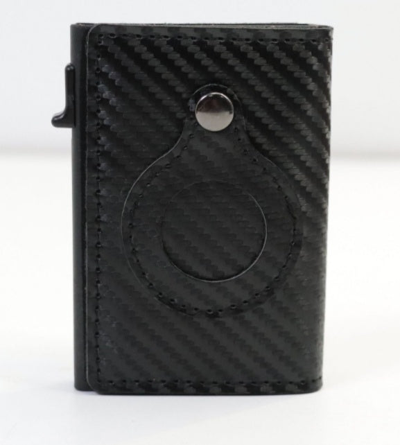 AirTag Wallet Anti Theft Bullet Card Bag Multi-functional Rfid Card Holder Men's Leather Slim Wallets For Airtag Air Tag A&S Collection