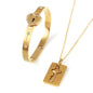 Special Day titanium steel love lock set: matching projection lock bracelet and key necklace for lovers A&S Collection