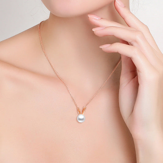S925 Sterling Silver Freshwater Pearl Pendant - Elegant Clavicle Chain for Timeless Style CJ