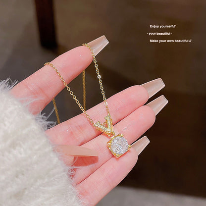 Fashion Titanium Steel Necklace - Light Luxury Design with Advanced Sense for Unique Style CJ