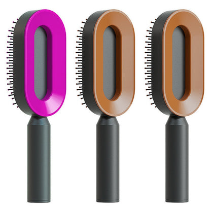 Self Cleaning Hair Brush For Women One-key Cleaning Hair Loss Airbag Massage Scalp Comb Anti-Static Hairbrush CJ