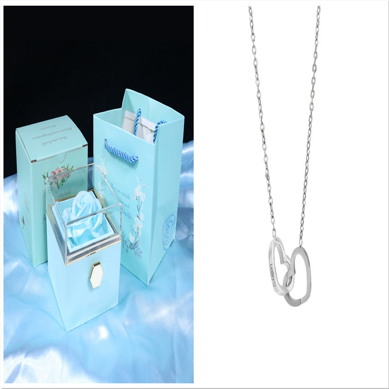Rotating Soap Flower Rose Gift Box Creative Rotating Rose Jewelry Packaging Box Valentine's Day Gift For Women A&S Collection