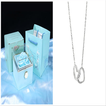 Rotating Soap Flower Rose Gift Box Creative Rotating Rose Jewelry Packaging Box Valentine's Day Gift For Women A&S Collection