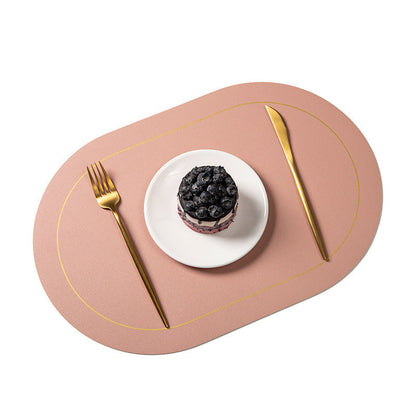 Elegant Double-sided Leather Mat: Thickened, Anti-Skid, and Heat-Resistant - Perfect for Protecting Your Table and Enhancing Dining Experiences A&S Collection