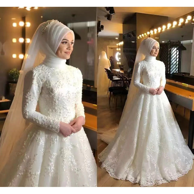 Long Sleeve White Dignified Wedding Dress A&S Collection
