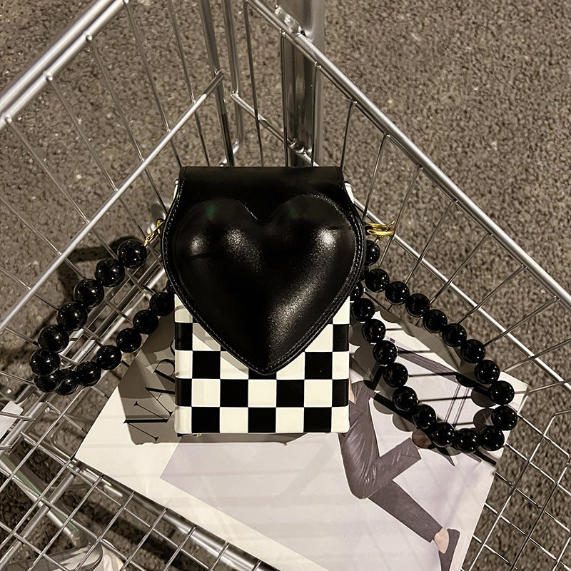 The New Checkerboard Mobile Phone Bag Shoulder Messenger Lady CJ