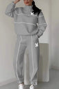 Womens 2 Piece Outfits Lounge Hoodless Pullover Sweatshirt Sweatsuit Sets Sweatshirt Baggy Fashion Sweatpants With Pockets A&S Collection