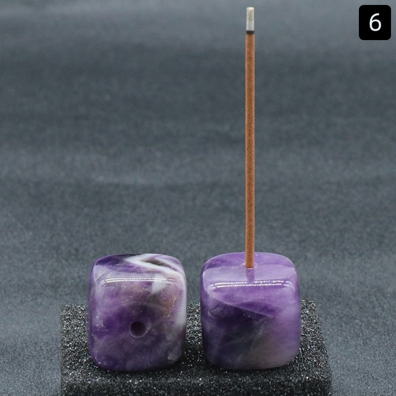 Exquisite crystal agate incense holders—add elegance to any space. CJ