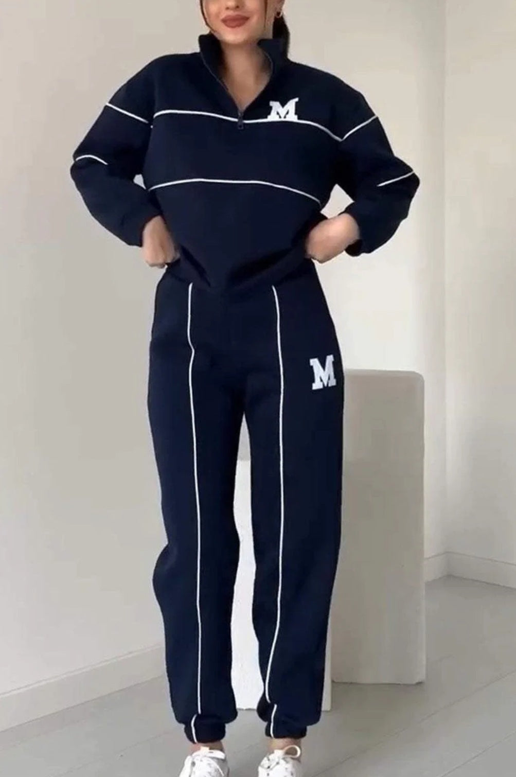 Womens 2 Piece Outfits Lounge Hoodless Pullover Sweatshirt Sweatsuit Sets Sweatshirt Baggy Fashion Sweatpants With Pockets A&S Collection