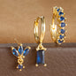New 18K square le earrings Fashion zircon earrings jewelry three sets of earrings A&S Collection