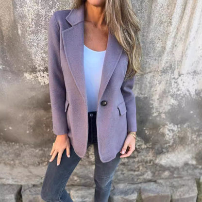 Ins Button Lapel Short Blazer Winter Fashion Commuter Jacket Outwear Women's Clothing A&S Collection