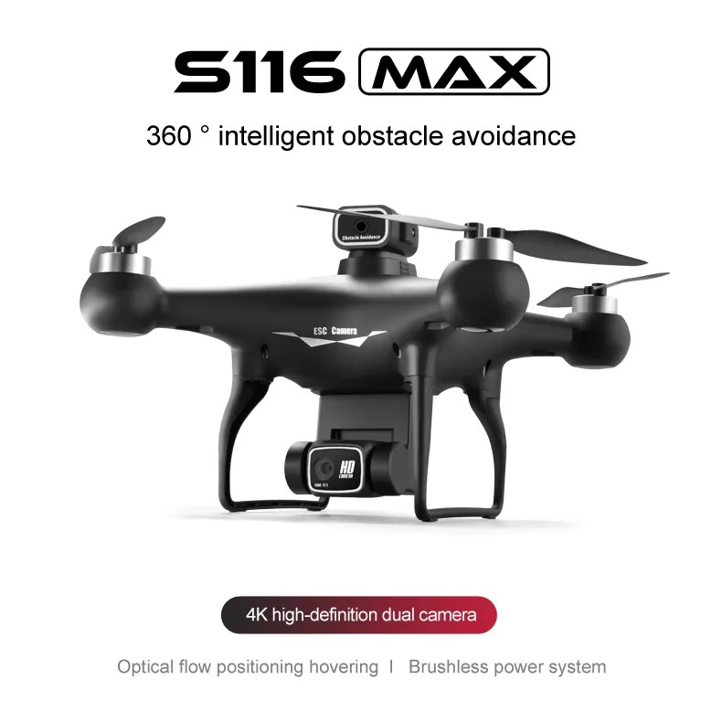 New S116 mini drone 8K dual camera Obstacle avoidance optical flow foldable Wifi Brushless motor Dron Quadcopter A&S Collection