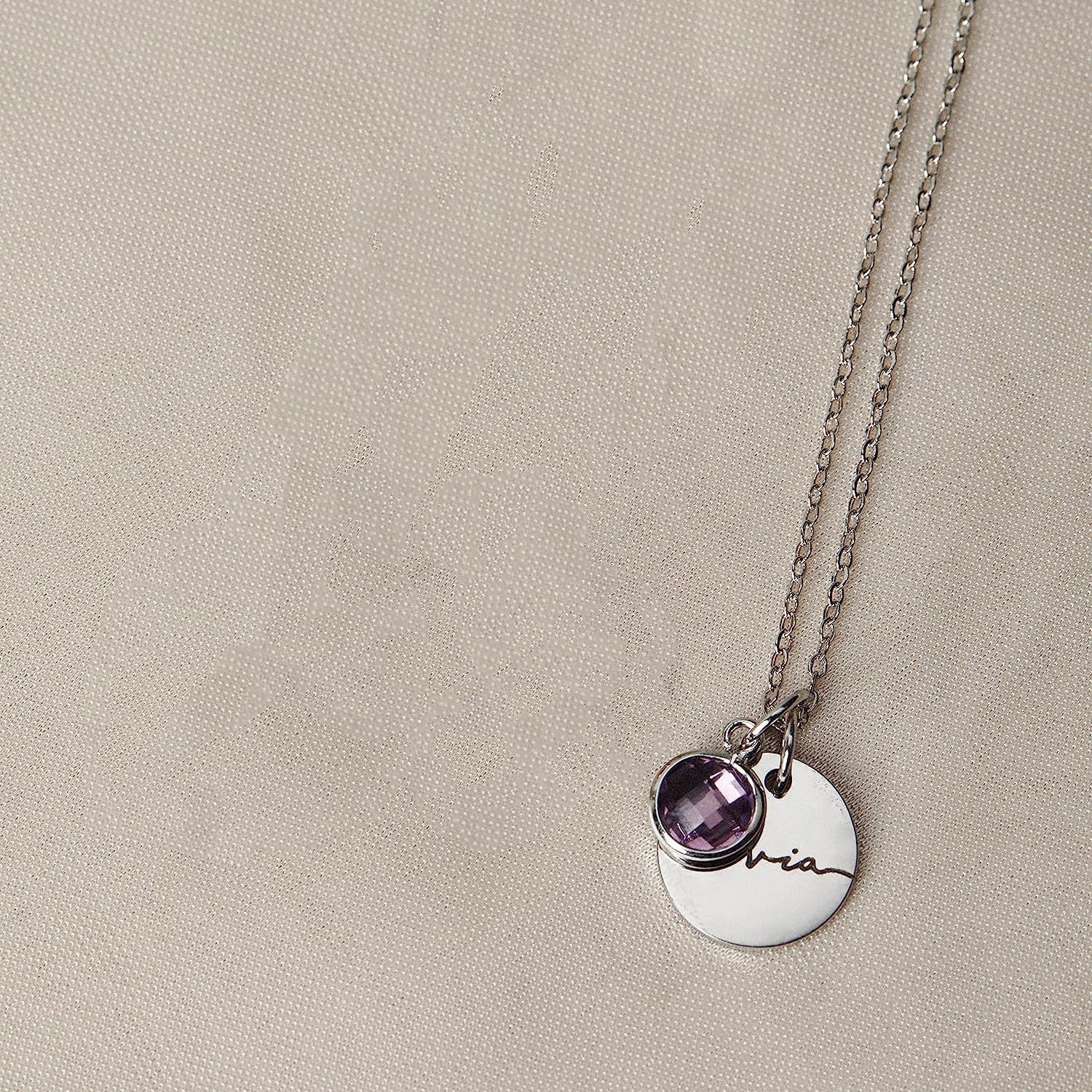 Personalized Name Engraving Necklace Birthstone Pendants Stackable Jewelry Birthday Gift For Women Mom Wife Daughter Friend A&S Collection