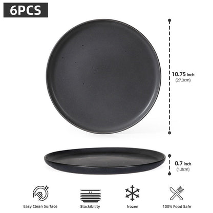Steak Plate Creative Western Food Plate Vegetable Plate Set Of 6 For Cereal, Salad, Pasta, Soup, Dessert, Serving Dishwasher, Microwave And Oven A&S Collection