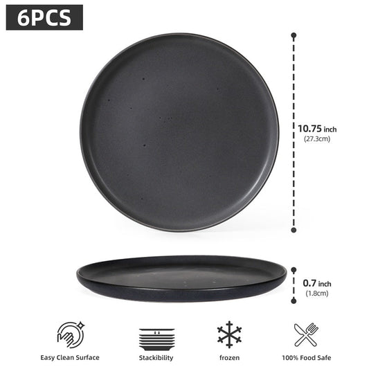 Steak Plate Creative Western Food Plate Vegetable Plate Set Of 6 For Cereal, Salad, Pasta, Soup, Dessert, Serving Dishwasher, Microwave And Oven A&S Collection