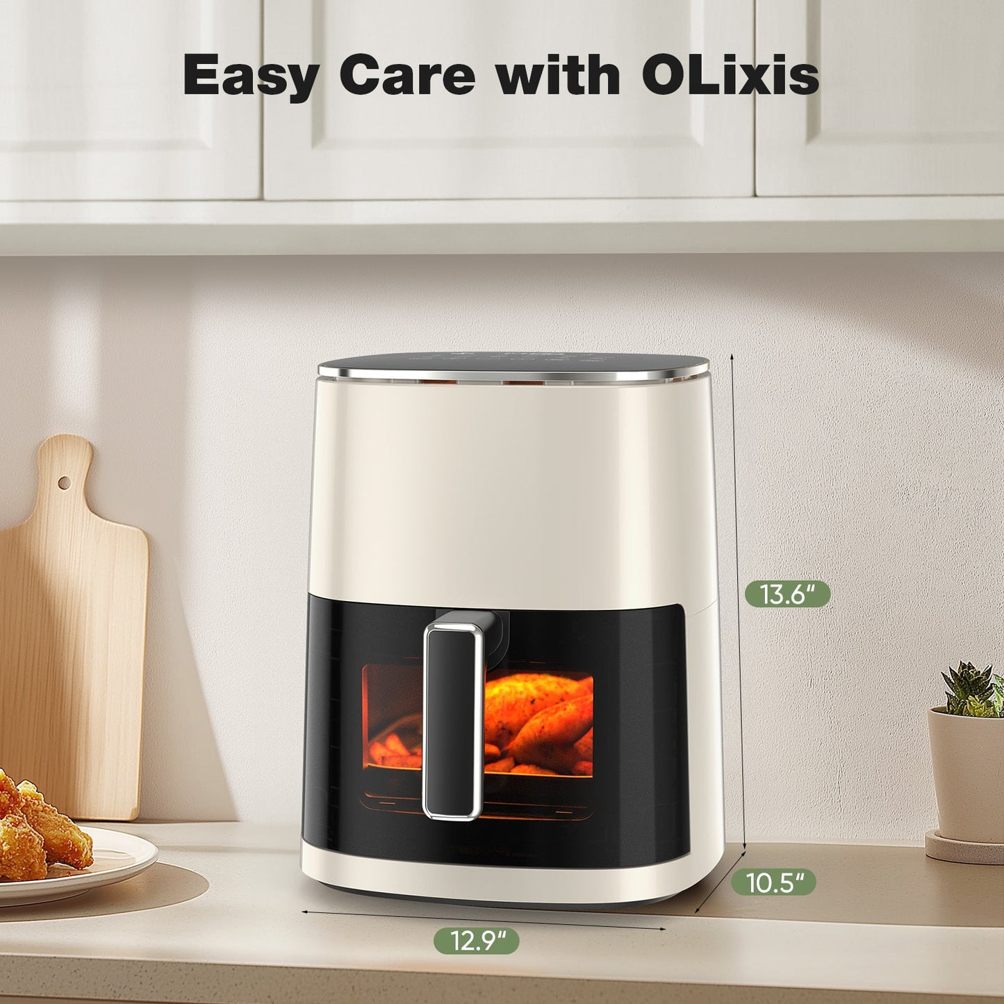 Air Fryer 6 Quart Capacity With Window Square Air Fryer 12-in-1 Air Fry, Roast, Reheat, Dehydrate, Bake, Steam With 400F A&S Collection