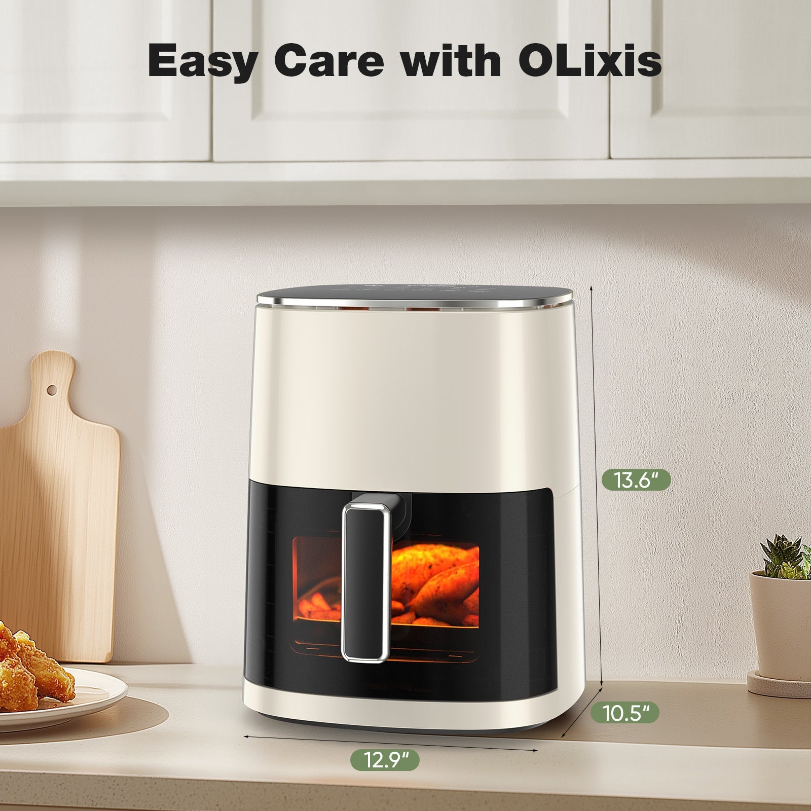 Air Fryer 6 Quart Capacity With Window Square Air Fryer 12-in-1 Air Fry, Roast, Reheat, Dehydrate, Bake, Steam With 400F A&S Collection