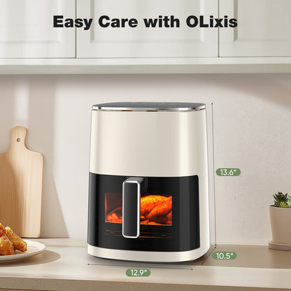 Air Fryer 6 Quart Capacity With Window Square Air Fryer 12-in-1 Air Fry, Roast, Reheat, Dehydrate, Bake, Steam With 400F A&S Collection
