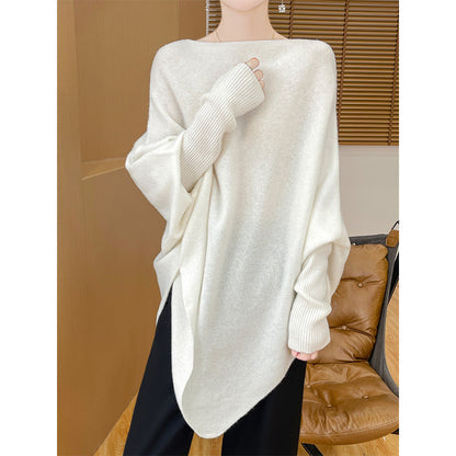 Elegant Merino wool shawl pullover, triangle design, perfect for stylish layering A&S Collection