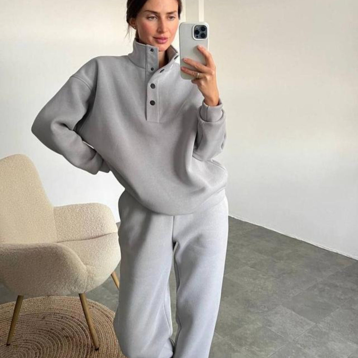 Oversized Solid Casual Pullovers Long Pant Set Warm Hoodie New Tracksuit Suit Fashion Pant Sets Sets For Women 2 Pieces A&S Collection