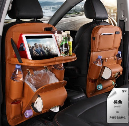 PU Leather Car Storage Bag Multifunction Seat Back Tray Hanging Bag Waterproof Car Organizer Automotive Interior Accessories A&S Collection