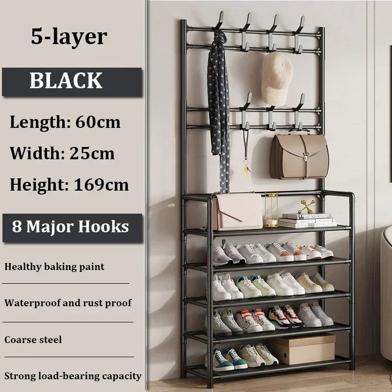 Clothes Hat Hangers Shoe Rack Multi-ayer Shoe Rack Simple Floor Shoes and Hat Racks Load-bearing Living Room Organizer Shelf A&S Collection