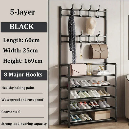 Clothes Hat Hangers Shoe Rack Multi-ayer Shoe Rack Simple Floor Shoes and Hat Racks Load-bearing Living Room Organizer Shelf A&S Collection