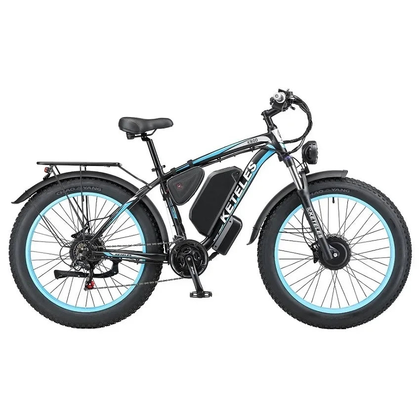 2000W High Power Two Wheel Drive Dual Motor Electric Bike With 26AH Lithium Battery and 26x4.0 inch Fat Tire E-Bike gsmFI