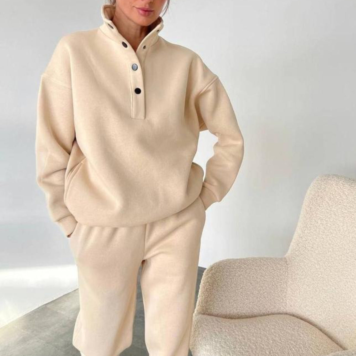 Oversized Solid Casual Pullovers Long Pant Set Warm Hoodie New Tracksuit Suit Fashion Pant Sets Sets For Women 2 Pieces A&S Collection