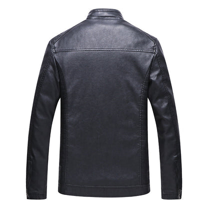 Men's new winter cashmere thick warm leather jacket PU leather jacket A&S Collection
