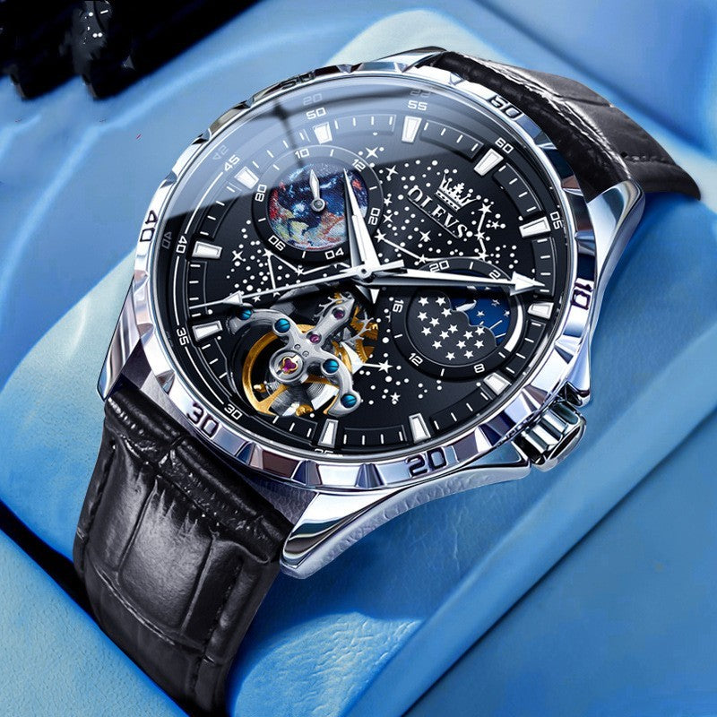 Fashion Starry Sky Mechanical Watch Business Hollow Waterproof Men A&S Collection